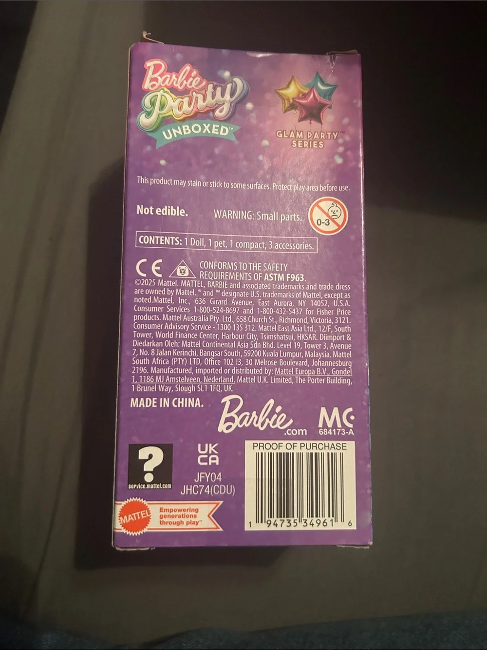 Barbie Unboxed Mystery Doll Box - Pink, Purple, Teal